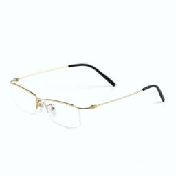 HDCRAFTER Titanium Metal Glasses Frame for Men Half Rim Rimless Eyeglasses Cool Optical Eyewear Prescription Spectacles Frame
