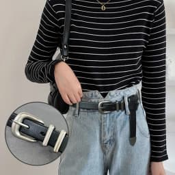 VATLTY 2.3cm Leather Belt for Women Zinc Alloy Silver Buckle Natural Cowhide Casual Belt Genuine Leather Thin Belt Female