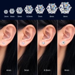 0.1-3ct Moissanite Diamond Stud Earrings for Women Men 925 Silver Original Certified Plated 18k Gold Earring Wedding Jewelry