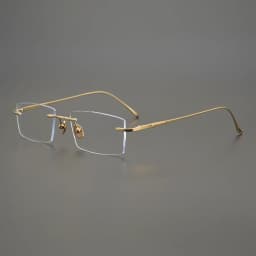2026 Pure Titanium Ultra-Light Square Rimless Glasses Frame Men Women Fashion Business Rectangle Daily Eyeglasses Eyeware Gafas