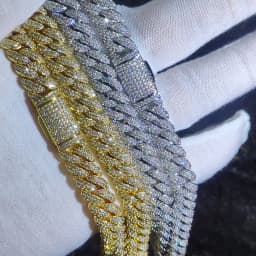 10mm CZ Stone Cuban Link Chain Silver Gold Plated Iced Out Miami Cuban Chain Necklace for Men Women