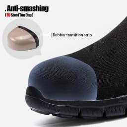 LARNMERN Womens Non-slip Work Safety Shoes for Men Breathable Boots Anti-Slip Slip-On Lightweight Steel Toe Shoe