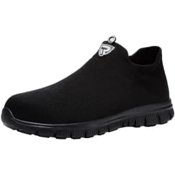 LARNMERN Womens Non-slip Work Safety Shoes for Men Breathable Boots Anti-Slip Slip-On Lightweight Steel Toe Shoe