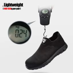 LARNMERN Womens Non-slip Work Safety Shoes for Men Breathable Boots Anti-Slip Slip-On Lightweight Steel Toe Shoe
