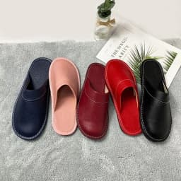 Autumn Winter Indoor Shoes 47 48 Men's Blue Bedroom Slippers Man Concise Slides Furry Mules Faux Leather Home Slipper Flip Fops