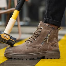 Genuine Leather Work Safety Boots For Men Anti Scald  Wear-resistant Work Shoes Puncture-Proof Safety Shoes Men Winter Boots