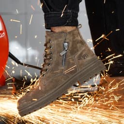 Genuine Leather Work Safety Boots For Men Anti Scald  Wear-resistant Work Shoes Puncture-Proof Safety Shoes Men Winter Boots