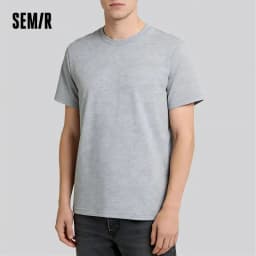 Semir 2026 Short-Sleeved T-Shirt Men Spring New Pure Cotton Bottoming Shirt Simple Commuting Casual Top Solid Color Round Neck