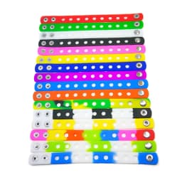 20pcs/lot Mix Style Random Silicone Bracelet Wristband 18cm Fit Shoe Charms Shoe Buckle Wristband Rubber Wrist Strap