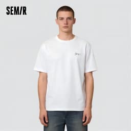Semir Short Sleeve T-Shirt Men Round Neck Pure Cotton 2025 New Summer Style Top Versatile Fashionable Commuting Breathable