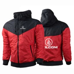 Spring and Autumn VOLCOM Printing 2025 Men's Thin Windproof Casual Hooded Color Matching Fashion Five-Color Windbreaker Coat
