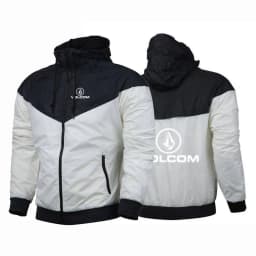 Spring and Autumn VOLCOM Printing 2025 Men's Thin Windproof Casual Hooded Color Matching Fashion Five-Color Windbreaker Coat
