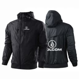 Spring and Autumn VOLCOM Printing 2025 Men's Thin Windproof Casual Hooded Color Matching Fashion Five-Color Windbreaker Coat