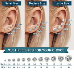TUHE Real 0.5CT-4CT D Color Moissanite Stud Earrings 925 Silver Women Top Quality 100% Sterling Silver Earrings Wedding Jewelry