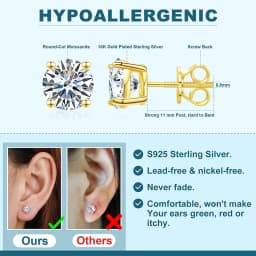 TUHE Real 0.5CT-4CT D Color Moissanite Stud Earrings 925 Silver Women Top Quality 100% Sterling Silver Earrings Wedding Jewelry