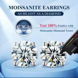 TUHE Real 0.5CT-4CT D Color Moissanite Stud Earrings 925 Silver Women Top Quality 100% Sterling Silver Earrings Wedding Jewelry