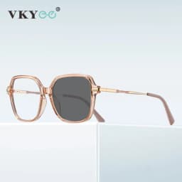 VKYEE Classic Retro Large Framed Glasses Anti-Blue Light Glasses Photochromic Customizable Prescription Glasses PFD2211