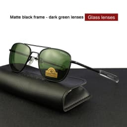 RE Sunglasses Man American Army Military Aviation Pilot Sun Glasses Glass Lens Woman Luxury Brand Vintage Metal Titanium Frame