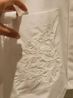 2025 Summer Short Blouses Half Sleeve Embroidered Short Sleeve Top Flip Collar Loose Bat Sleeve White Shirt For Women