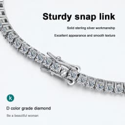 KNOBSPIN 2mm D Color Moissanite Tennis Bracelets for Woman Man Sparkling Diamonds with GRA s925 Sterling Sliver Hip Hop Bracelet