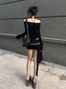 Seeslim Women's T-shirt 2000s Clothes Y2k Korean Fashion Long Sleeve Hotsweet Tees Female Goth Skinny Hollow Out Off Shoulder