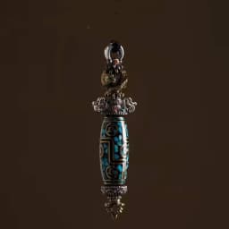 QN Silver Color National Tide Retro Buddhist Vajra Dzi Pendant Men's Necklace Personality Trendy Gift Fashion Jewelry