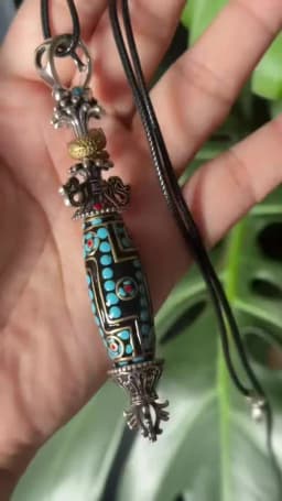 QN Silver Color National Tide Retro Buddhist Vajra Dzi Pendant Men's Necklace Personality Trendy Gift Fashion Jewelry