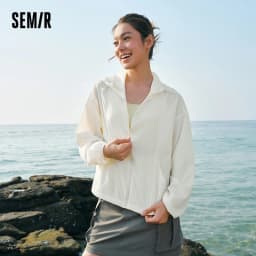 Semir Jacket Women Loose Slimming Summer 2025 New Cool Feeling Hooded Sun Protection Coat for Casual Style
