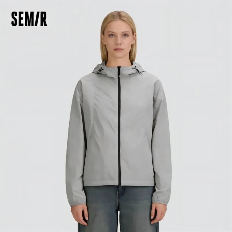 Semir Jacket Women Loose Slimming Summer 2025 New Cool Feeling Hooded Sun Protection Coat for Casual Style