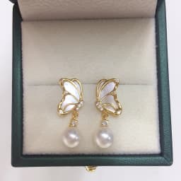 ZHBORUINI 5A High-Quality Natural Seashells Mother Of Pearl Butterfly Earrings Natural Freshwater Pearl Earrings For Women