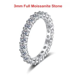 2/3/5mm Moissanite Ring for Women Full Eternity Wedding Band 925 Silver Certified Lab Diamond Engagement Rings Classic Jewelry