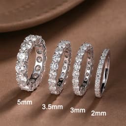 2/3/5mm Moissanite Ring for Women Full Eternity Wedding Band 925 Silver Certified Lab Diamond Engagement Rings Classic Jewelry