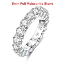 2/3/5mm Moissanite Ring for Women Full Eternity Wedding Band 925 Silver Certified Lab Diamond Engagement Rings Classic Jewelry