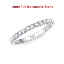 2/3/5mm Moissanite Ring for Women Full Eternity Wedding Band 925 Silver Certified Lab Diamond Engagement Rings Classic Jewelry