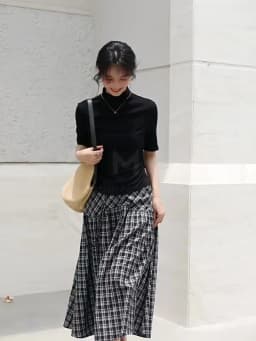 VIMLY Women's Half Sleeve T-shirts Autumn 2026 Casual Folds Mandarin Collar Knitted Slim Fit Ladies Tops Woman Clothing A2811