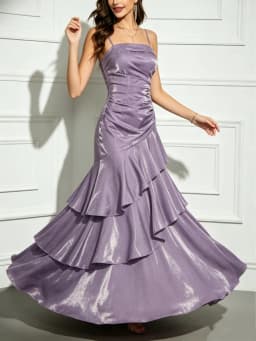Elegant Women French Spaghetti Strap New Long Dresses Female Slim Chic Party Prom Robe Fashion One Piece Clothing Spring Summer