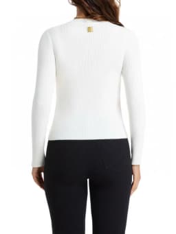 TWOTWINSTYLE Solid Slimming Spliced Sequined Basics Sweaters for Women Round Neck Long Sleeves Hollow Out Casual Sweater Female