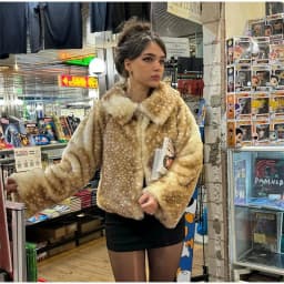Y2K Sweet Cool Thicken Deer Spot Faux Fur Jacket Oversize Loose Casual Zipper Coat Women High Street Warm Winter Streetwear