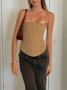 Tossy Mesh Backless Summer Vest Female Elegant Luxury Patchwork Strapless Solid Slim Streetwear Inner Sexy Y2k Tank Top Women's
