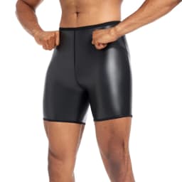 PU Leather Shorts Elastic Waist Rave Short Pants New Men Shorts Pants Male Solid Color Leather Trousers Fitness Streetwear S-4XL