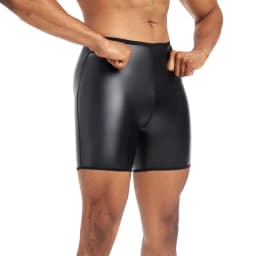 PU Leather Shorts Elastic Waist Rave Short Pants New Men Shorts Pants Male Solid Color Leather Trousers Fitness Streetwear S-4XL