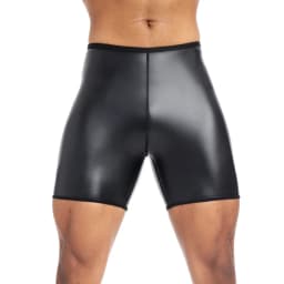 PU Leather Shorts Elastic Waist Rave Short Pants New Men Shorts Pants Male Solid Color Leather Trousers Fitness Streetwear S-4XL