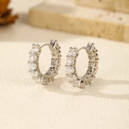MODIAN D Color Sparkling Moissanite Ear Buckles Lab Diamond 925 Sterling Silver Luxury Hoop Earrings for Women Jewelry Gifts
