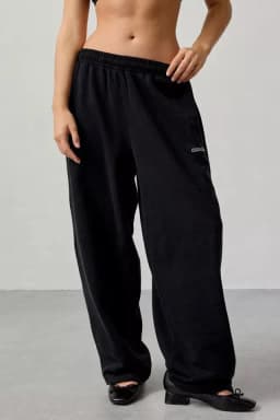 M6067 Embroidered Loose Fashionable Casual Commute Style Straight Leg Pants Sporty Trendy All-Match Long Trousers