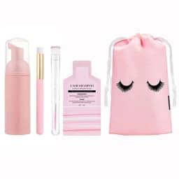 Eyelash Extension Shampoo foam Kit 60ml Empty foam Pump Bottle Concentrate Eyelash Comb Tube EVA Storage Bag Cleaning Brush