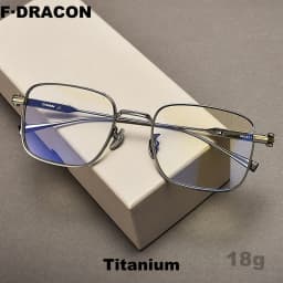F·DRACON Ultra-light Business Men's Glasses Frame Square Pure Titanium Big Face Full Frame Optical Prescription Frame 80984