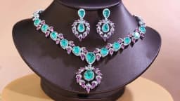 ThreeGraces Luxury Shiny Pink and Green Ice Crack Design Zirconia Bridal Wedding Party Water Drop Jewelry Set for Women T1072