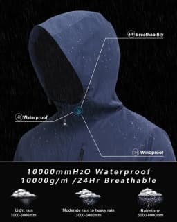 Windbreaker Men Outdoor Jacket Mountaineering Travel Waterproof Hooded Jacket Sports Running Coat Thin Outwear