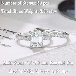 Newshe Moissanite Bridal Rings Set for Women D Color VVS1 Radian Oval Cut Wedding Ring 925 Sterling Silver Luxury Jewelry