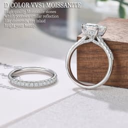 Newshe Moissanite Bridal Rings Set for Women D Color VVS1 Radian Oval Cut Wedding Ring 925 Sterling Silver Luxury Jewelry